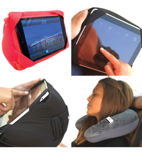 Para iPad Viaje Multifuncional Almohada Soporte Haba Bolsa T