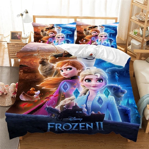 Edredon Frozen De Disney Cubrelecho Cama Sencilla