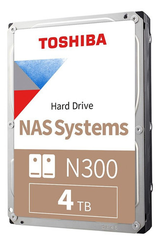 Hd Interno 4 Tb Toshiba Nas N300 24x7 Sata Iii 6.0gb/s 256mb Cor Prata/preto