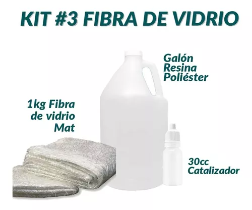 Resina de fibra de vidrio, resina de poliéster, resina de grado marino, 1  galón con endurecedor MEKP, kit de reparación de fibra de vidrio, resina