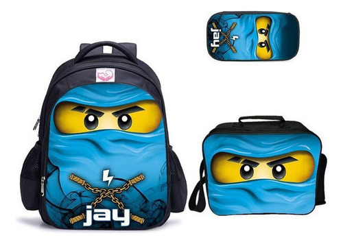 Mochila Escolar Lego Ninjago De 3 Piezas