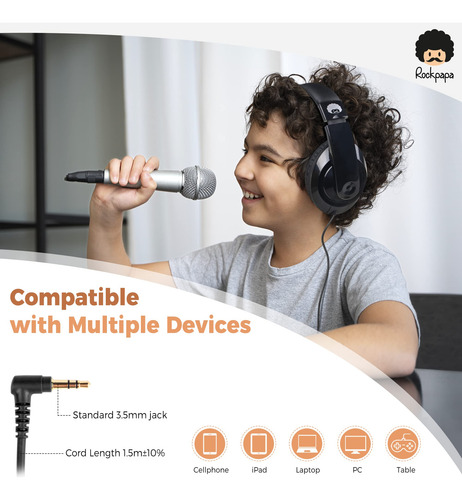 Fones De Ouvido Ajustáveis Com Microfone, Preto/laranja