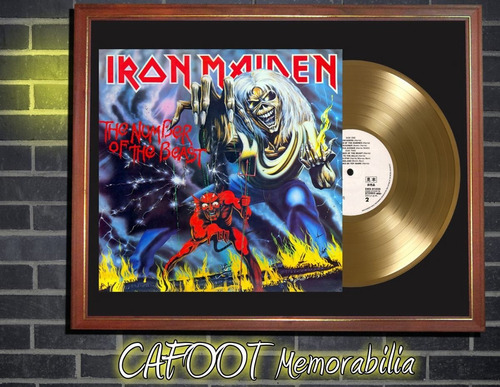 Iron Maiden The Number Of The Beast Tapa Lp Disco Oro