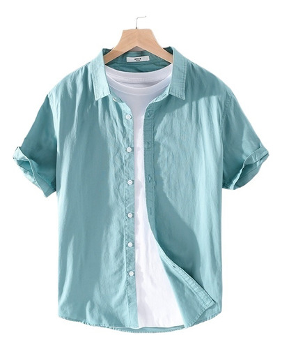 100% Algodón Oxford Suave Verano Sólido Hombre Camisa De Man