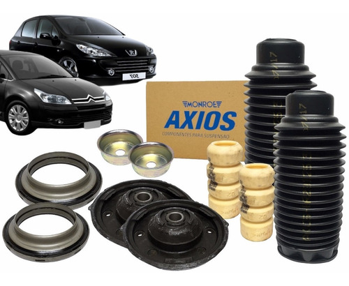 2 Kit Batente Coxim C4 Hatch Pallas Completo Dianteiro Axios