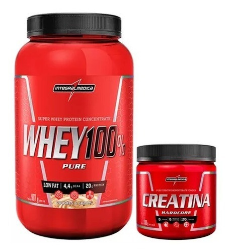 Whey Protein 100% 907 Pote + Creatina 300g - Integralmedica