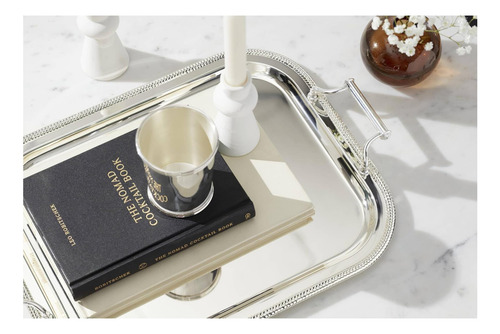 Bandeja Plateada Rectangular De Reed & Barton Con Manijas, 1