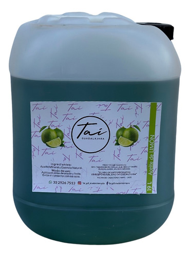 Aceite Limón 19l Maderoterapia Spa Masaje Reductivo Corporal