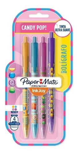 Lapicera Paper Mate Inkjoy Candy Pop  X4 