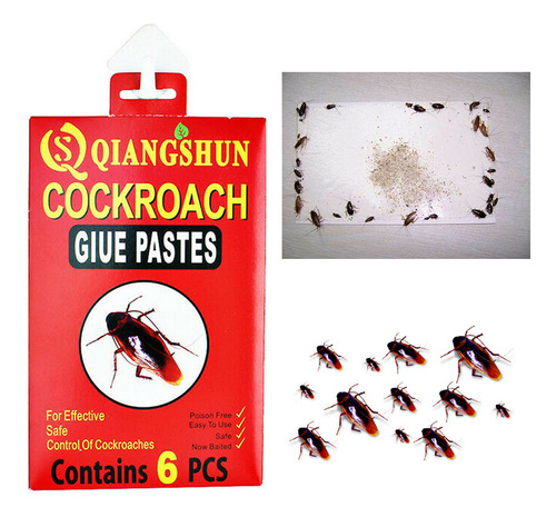 Pegatina Adhesiva Para Cucarachas, 6 Unidades, Placas De Peg