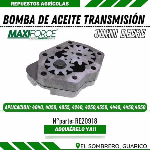 Bomba De Aceite Transmisión John Deere Re20918