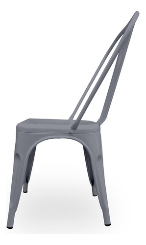 Set De 4 Sillas Tolix Metal Comedor Vintage Hogar - Bellair Estructura De La Silla Gris
