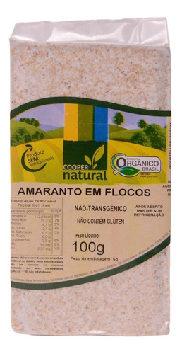 Amaranto Em Flocos Orgânico À Vácuo Coopernatural 100 G