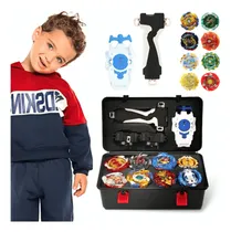 Comprar Kit Beyblade Burst Lançadores Maleta 8 Piões Batalha Metal