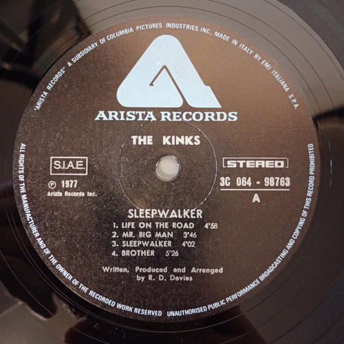 The Kinks Sleepwalker Vinilo Italia 1977 Impecable Estándar