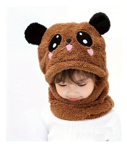 Conjunto De Gorro Y Bufanda De Oso De Dibujos Animados For