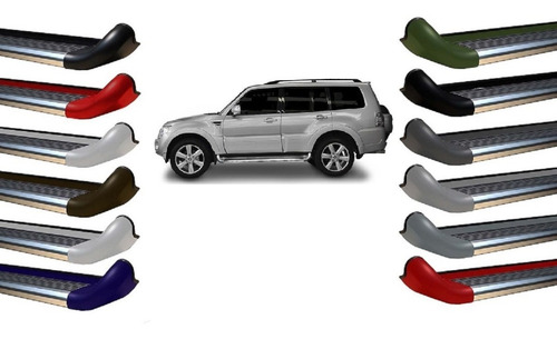 Imagem 1 de 7 de Estribo Plataforma Personalizado Prata Pajero Full 4 Portas