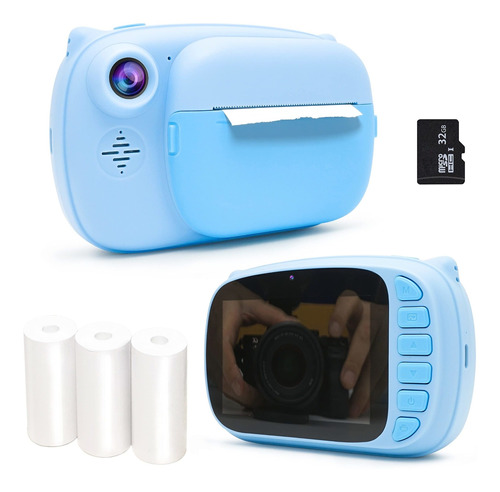 Camara Impresion Para Niño Doble Lente Hd Pantalla 3.5  Tf 3