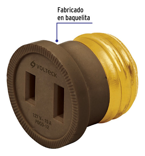 Socate Toma De Baquelita Adaptador Para Lámpara, Volteck