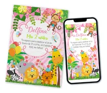Comprar Kit Imprimible Animales De La Selva Nena 100% Editable Candy