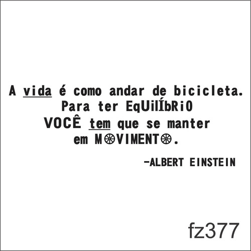 Adesivo Parede Andar De Bicicleta Frase Motivação Vida Fz377