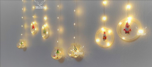 Imagen 4 de 6 de Serie De Luces Navideña Cascada De Esfera Con Santa 2 Pack