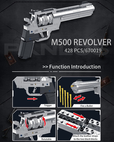 Juegos De Armas De Bloques De Construcción De Revólver 1:1 -