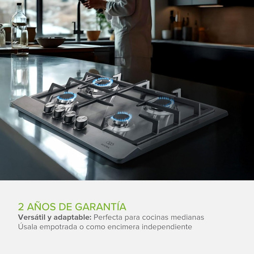 Avera Parrilla Gas 4 Quemadores Lp Plateado