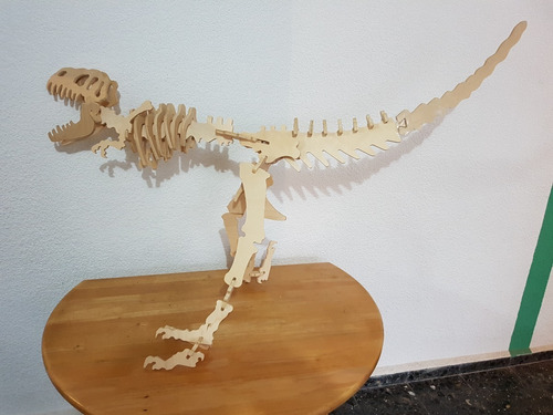 Dinosaurio T Rex De Madera Bc Bones Abierto Incompleto Armar