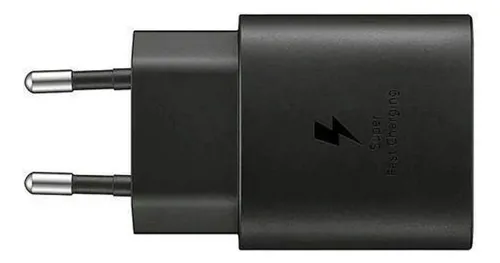 Cargador de pared USB-C con adaptador Pd Samsung de 25 W con cable de carga rápida negro