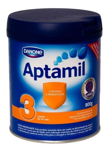 Fórmula infantil em pó Danone Aptamil 3 en lata de 1 de 800g a partir dos 10 meses