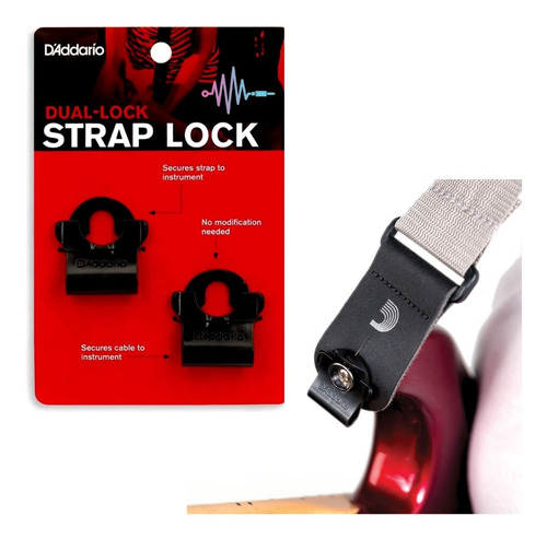 Trava Strap Lock P Correias Dual-lock D'addario Pw-dlc-01