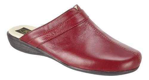 Zapato Comodo Dama Rojo De Piel Suave Tipo Sueco Descanso 