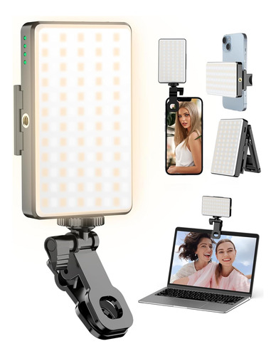 Luz Para Selfie, 120 Led Recargables De 3000 Mah Con Clip De