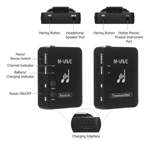 C Sistema De Audio Inalámbrico 2.4 Ghz Wp-10 M-vave