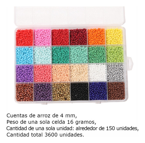 Juego De Cuentas De Vidrio Pulsera 14522 Uds 3mm 24 Colores