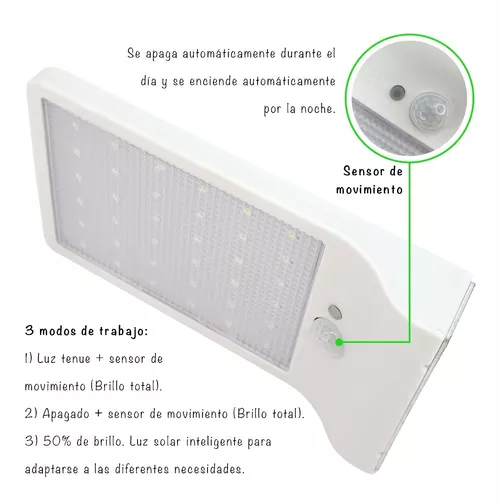 Potentes luces solares LED para exteriores con sensor de