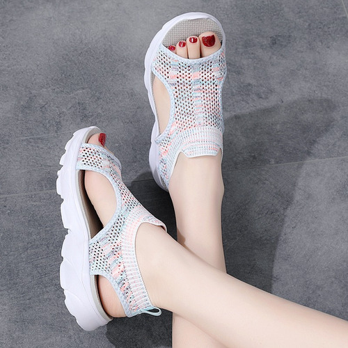 Sandalias De Punto Súper Cómodas, Suela Suave De Malla Para