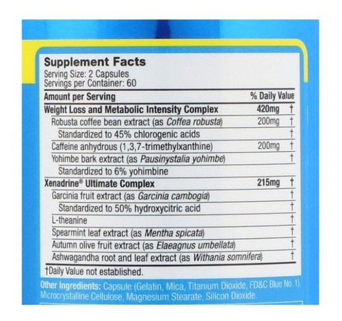 Imagen 2 de 2 de Xenadrine Ultimate 120 Capsulas Envío Gratis + Regalo!