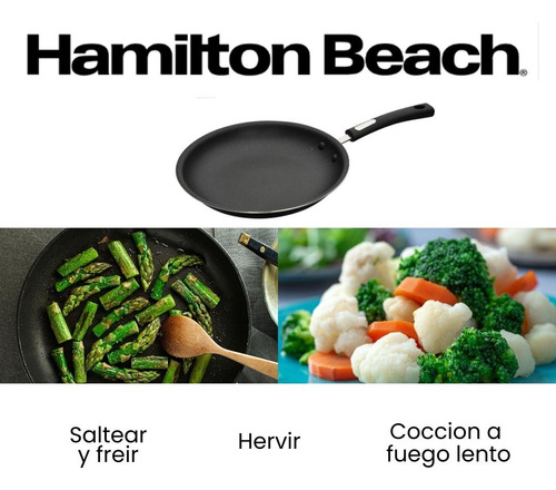 Sarten Aluminio Inoxidable Hamilton Beach 12¨extra Delgado