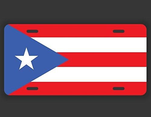 Placa De Metal Con Diseño De Bandera De Puerto Rico Para Aut