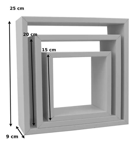 Set De 3 Repisas Flotantes Blanco
