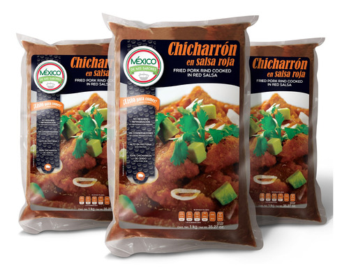 México De Mis Sabores Chicharrón En Salsa Roja 3 Pzas De 1kg