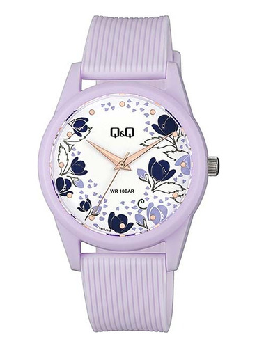 Reloj Q&q Vs12 Mujer Deportivo Flores Acuático - Original