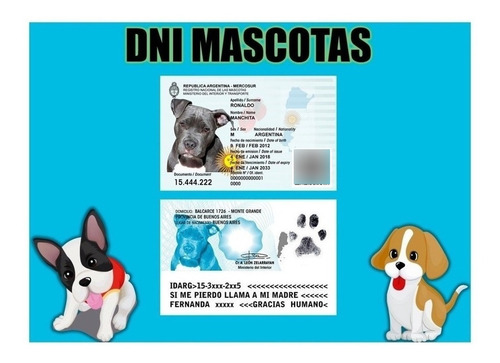 Plantillas Dni Mascotas / 3 Versiones Editables Photoshop