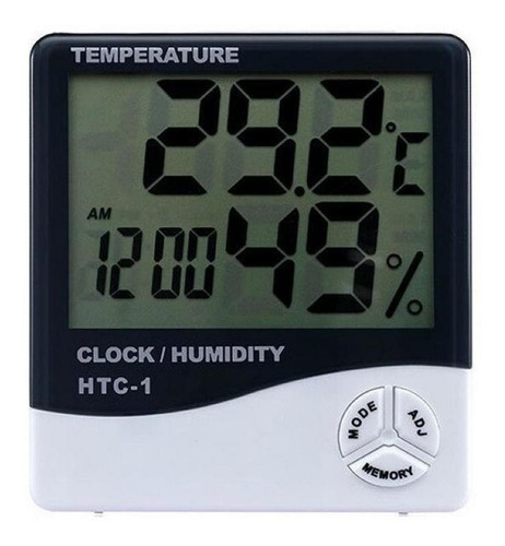 Termômetro Higrômetro Digital Lcd -10c A +50c Preto