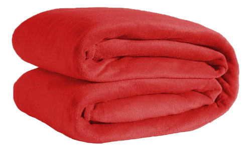 Cobertor Manta Microfibra Casal Queen Lisa Casa Laura Enxovais 2,00m X 1,80m Premium Soft Veludo Vermelho