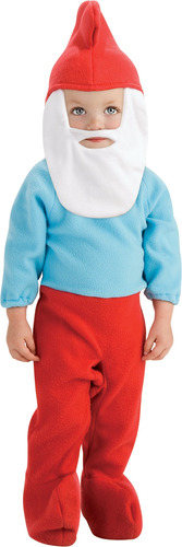 Disfraz  Talla Toddler (2t 4t) Para Niño Papá Pitufo