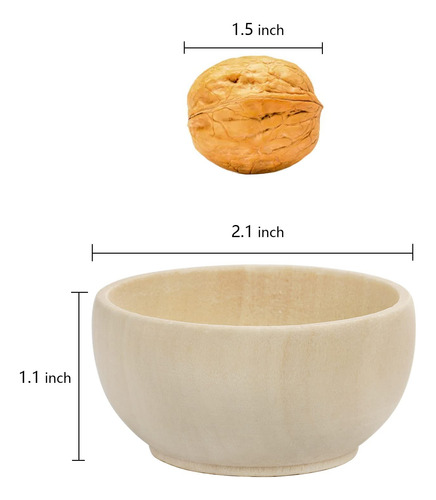 Zenfun Paquete De 20 Cuencos De Madera, Mini Cuencos Sin Ter