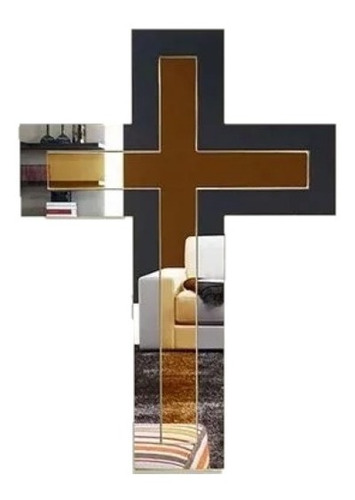 Espelho Decorativo Crucifixo Grande Parede Sala 56x40cm